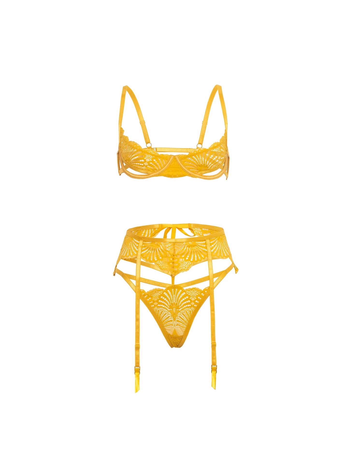 Hazel Peek-A-Boo 3 PC Bra Set