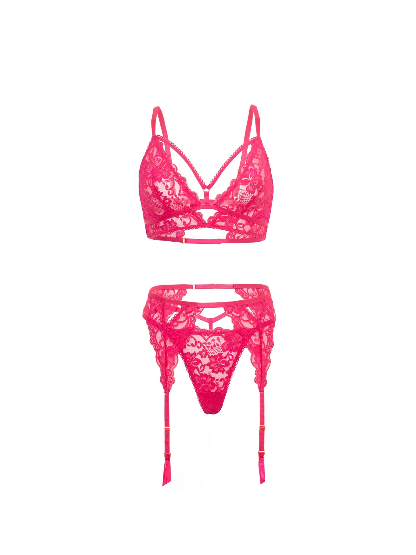 Aphrodite Lace Three Piece Bra Set