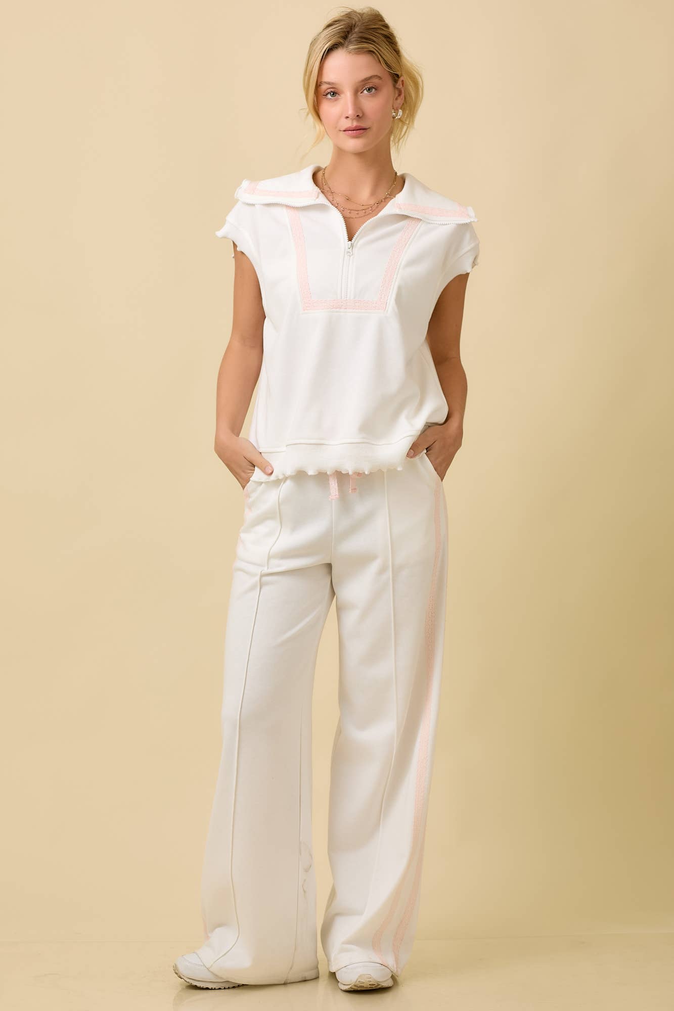 White and Pink Lounge Pants