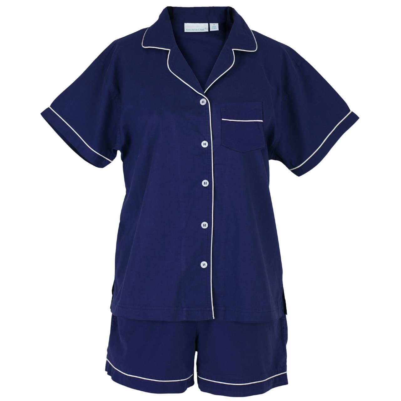 Cooper Navy Short Sleeve Shorty Pajamas