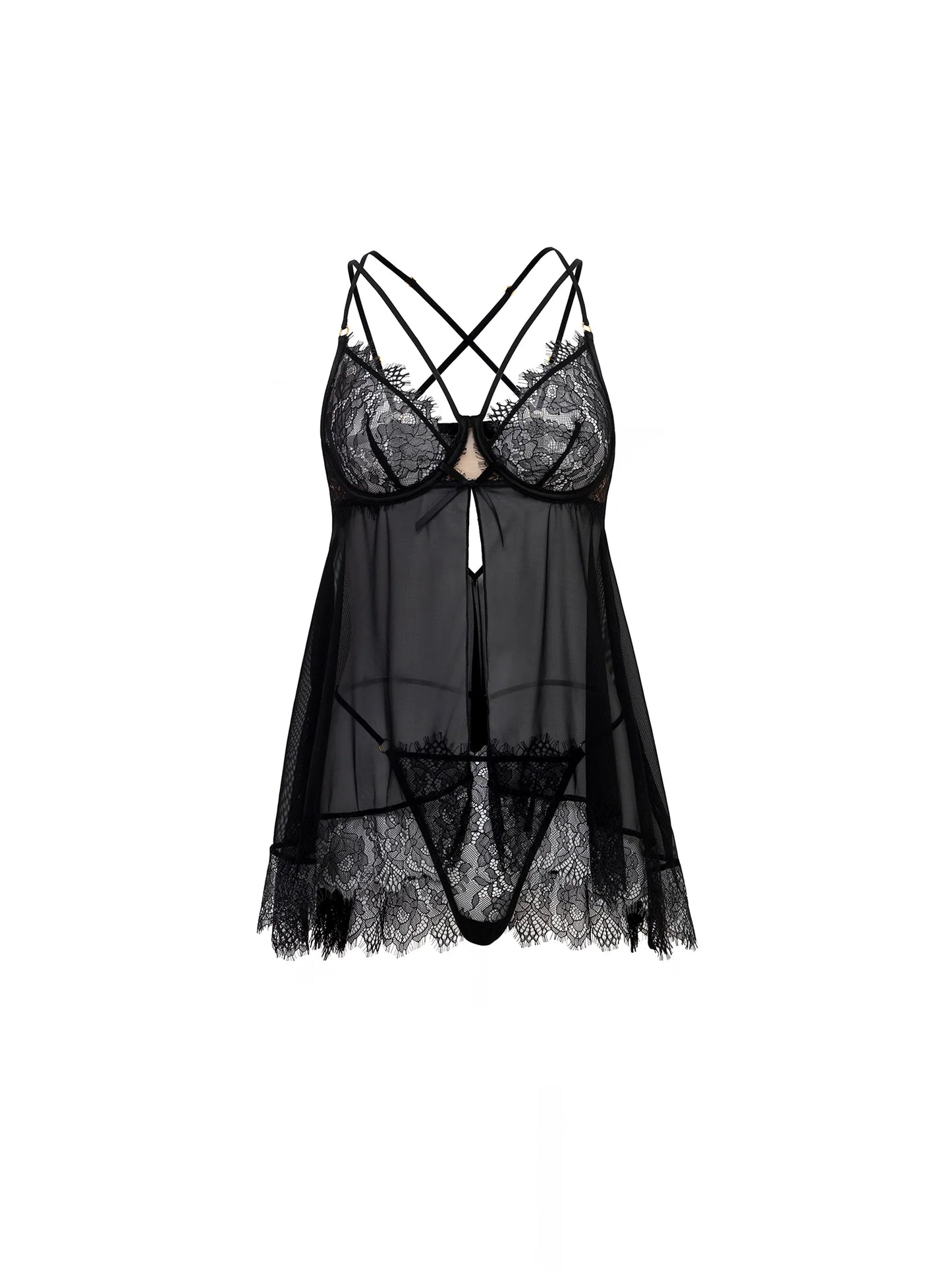 Indie Sheer Black Babydoll