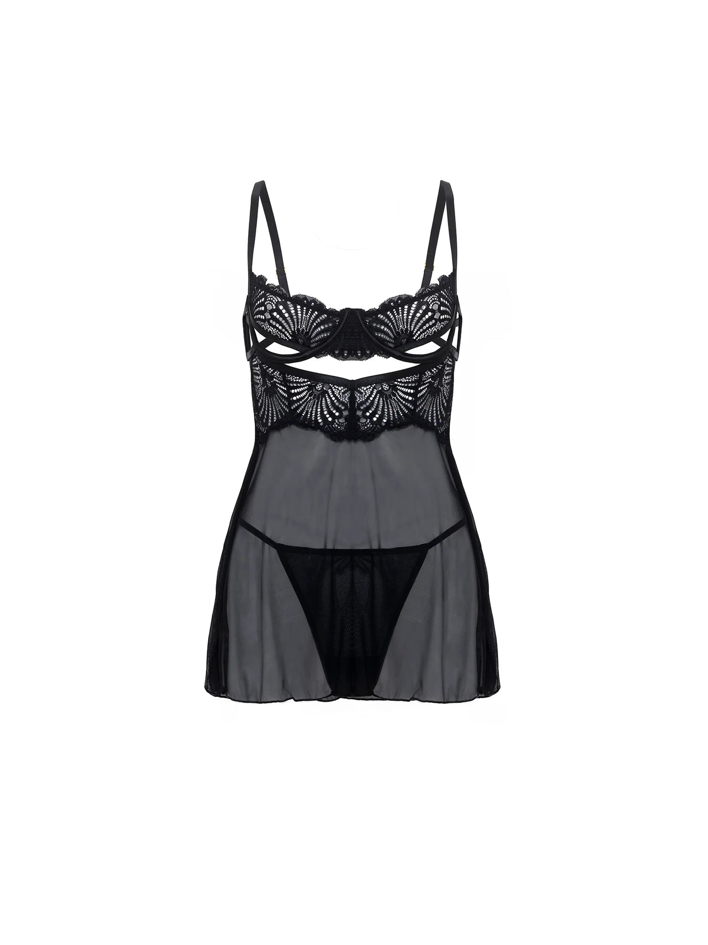 Shayna Peek-A-Boo Babydoll Dress