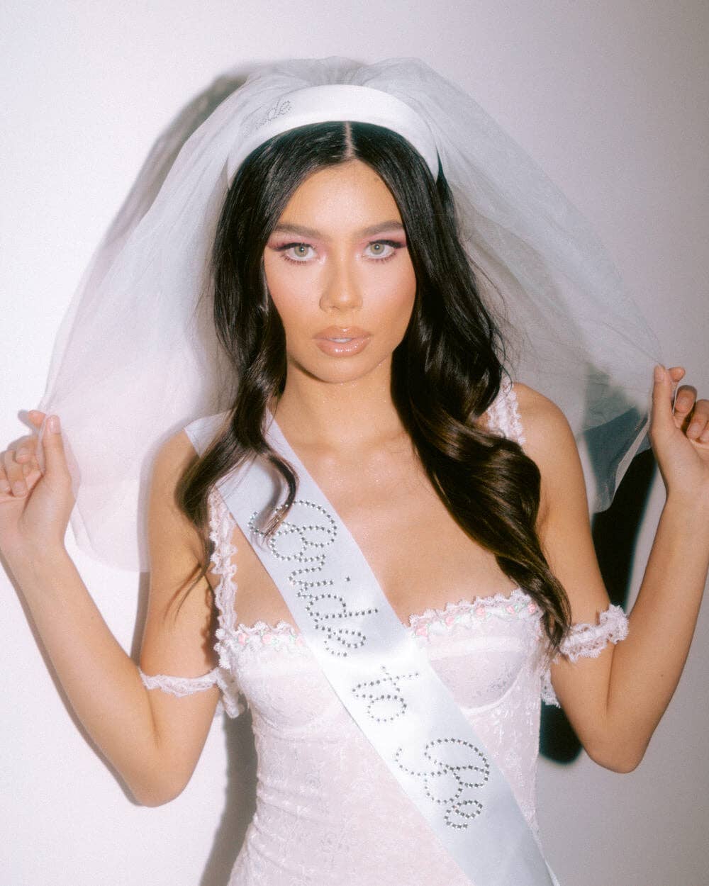 Bachelorette Party Bridal Gift Headband w/ Removable Veil