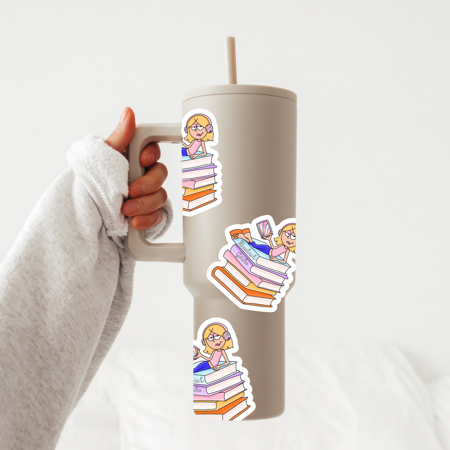 Bookish Girlie Sticker, Nostalgic Sticker, Book Theme Sticke