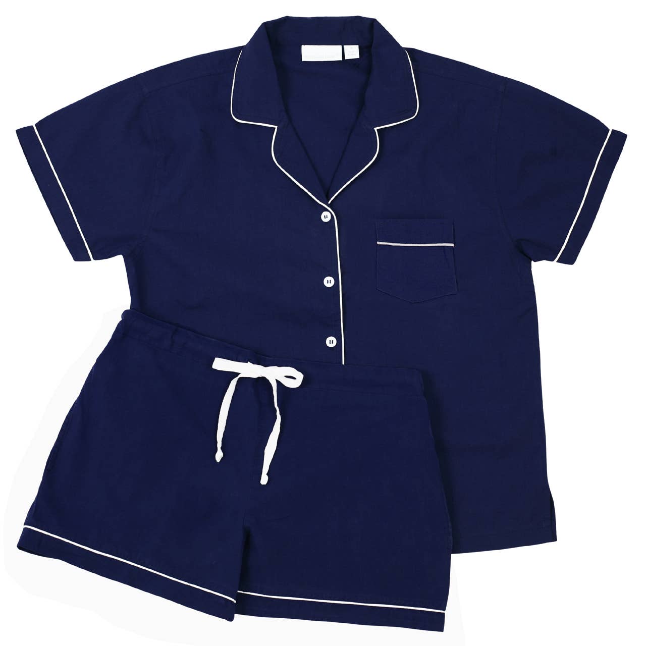 Cooper Navy Short Sleeve Shorty Pajamas