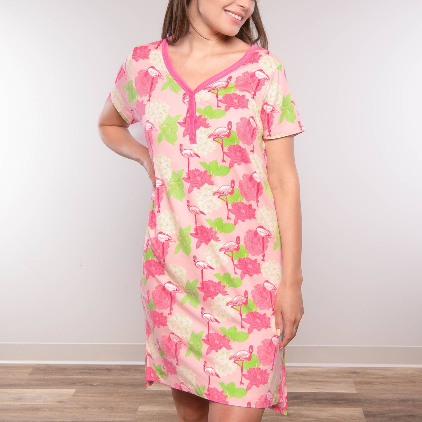 Hydrangea Flamingo Nightdress