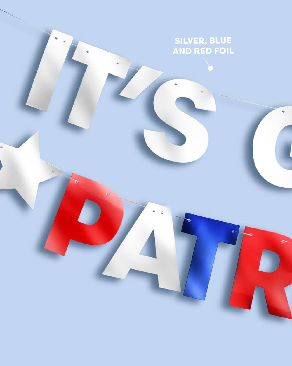It's Giving Patriotic Banner - foil banner