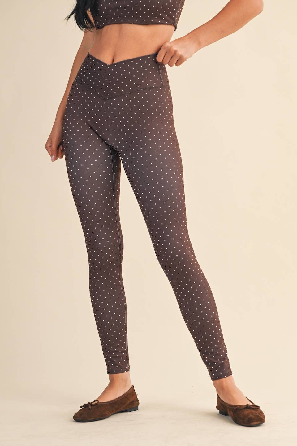 Brown & White Polka Dot Set