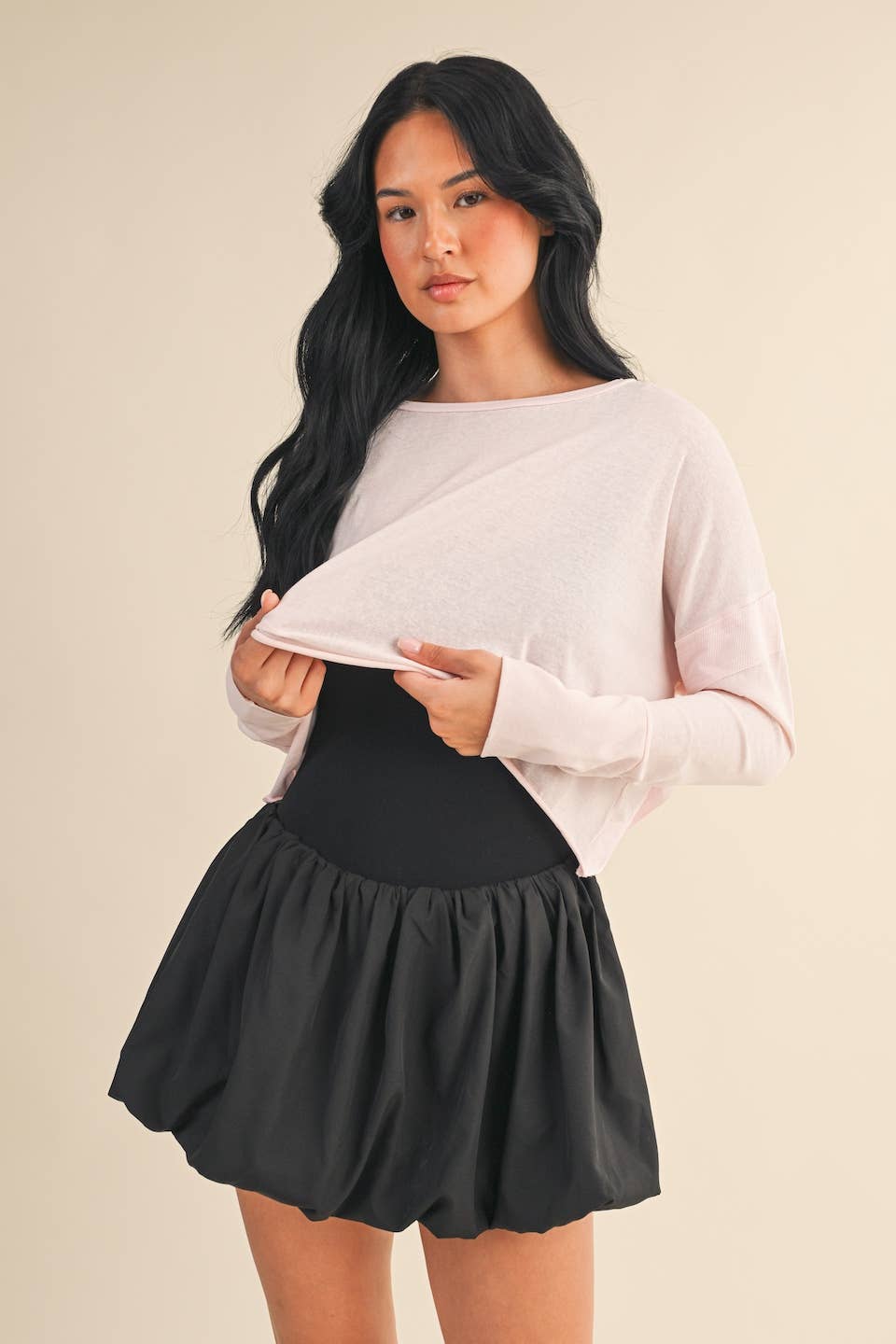 Pink Long Sleeve Layering Top