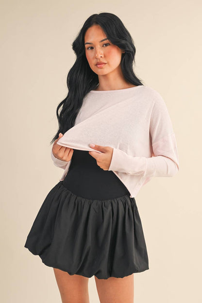 Pink Long Sleeve Layering Top