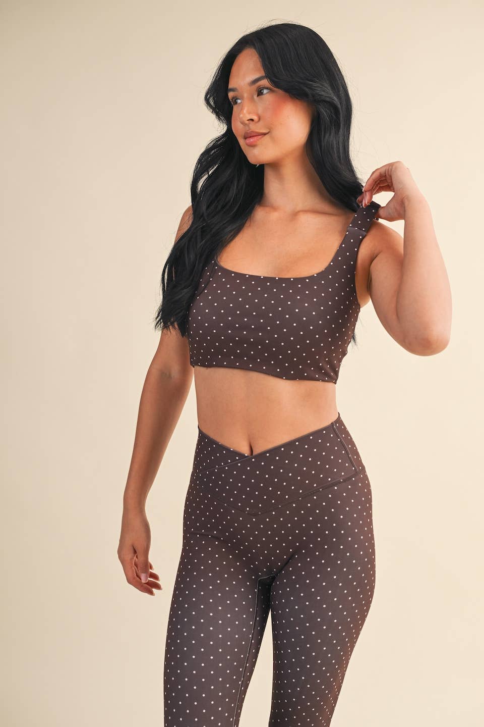 Brown & White Polka Dot Set