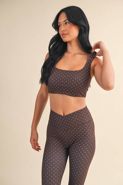 Brown & White Polka Dot Set