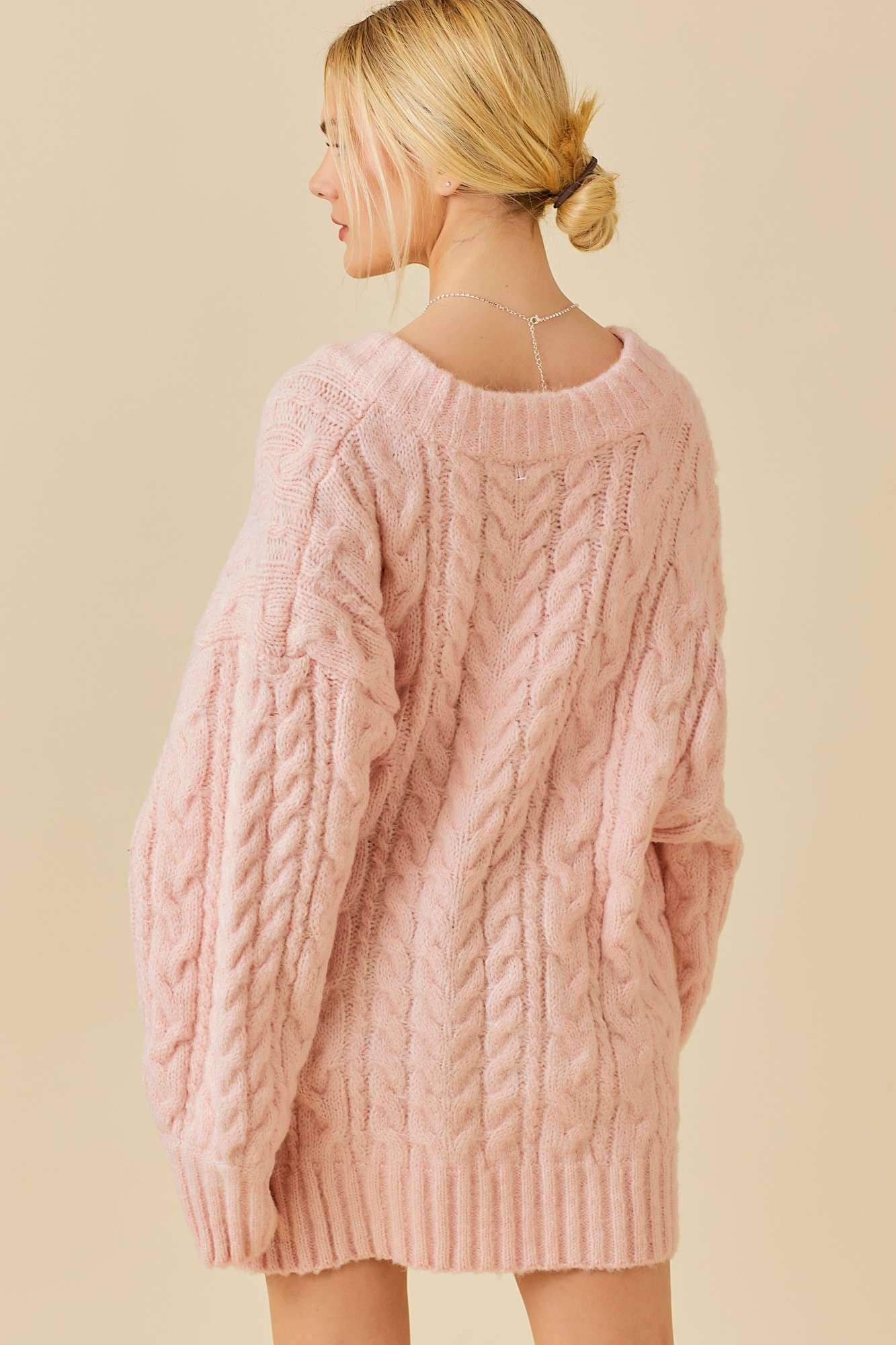 Twist Cable Crochet Oversize Sweater