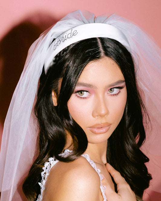 Bachelorette Party Bridal Gift Headband w/ Removable Veil