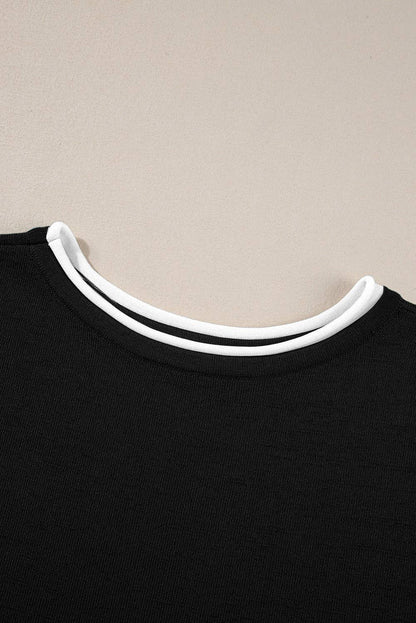 Contrast Trim Top And Pants Set