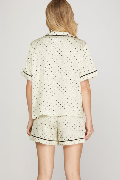 White and Black Polka Dot Set