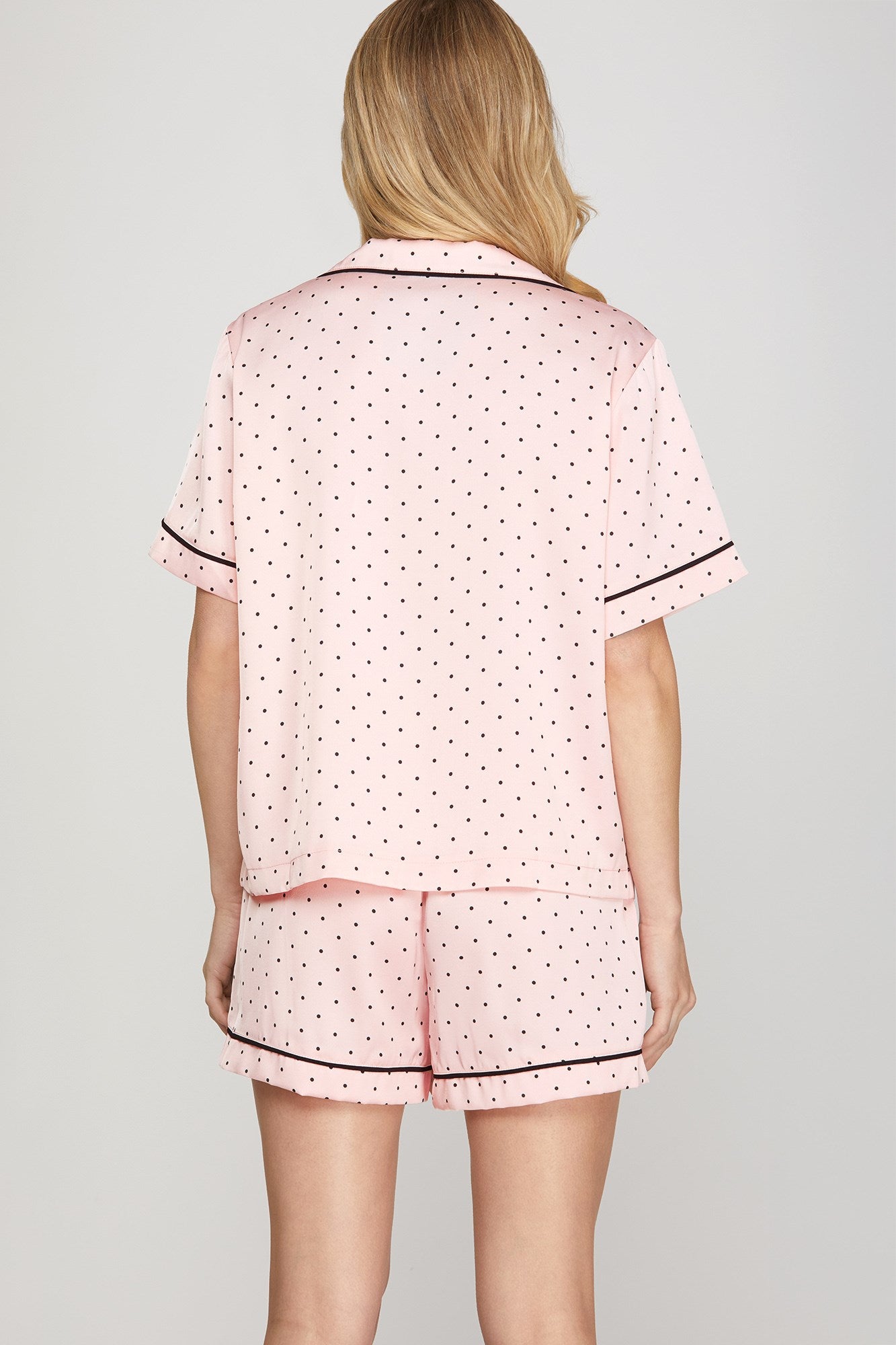 Pink and Black Polka Dot Set