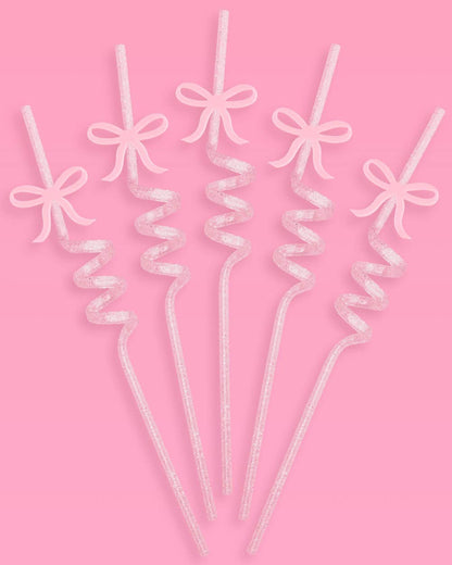 12 Reusable Bow Straws