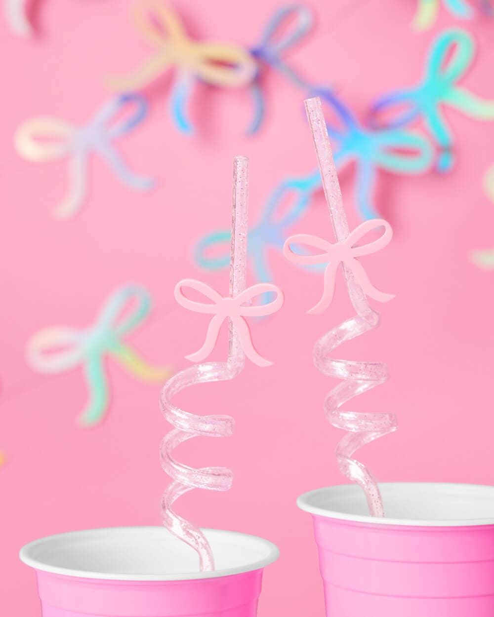 12 Reusable Bow Straws