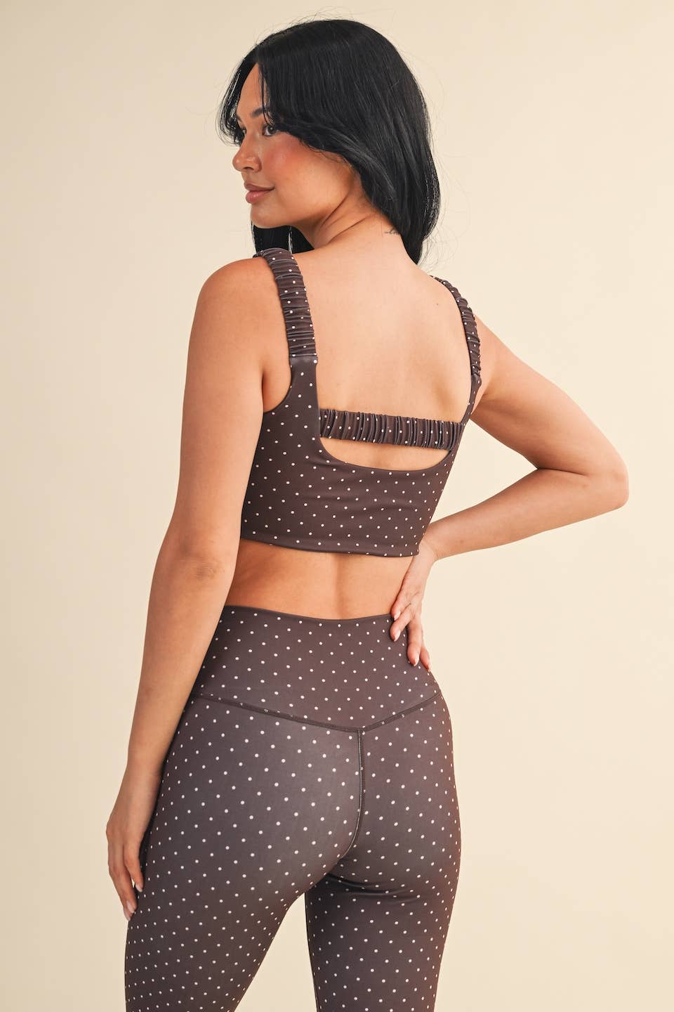 Brown & White Polka Dot Set