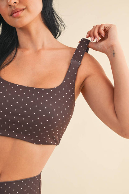 Brown & White Polka Dot Set