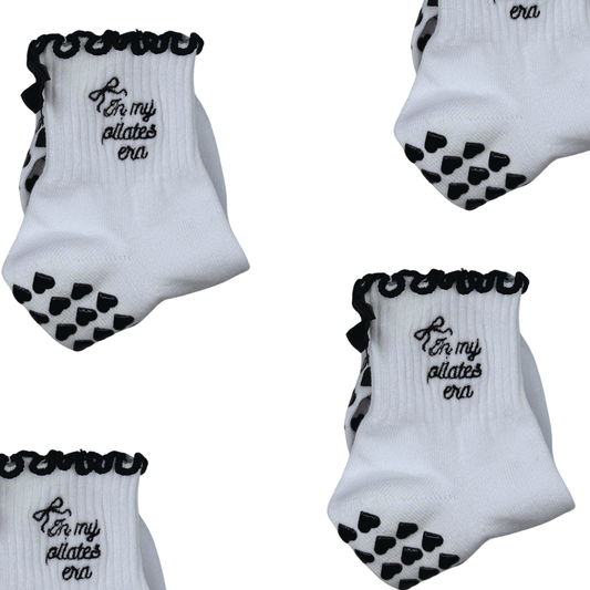 In my Pilates era black and white grip sock
