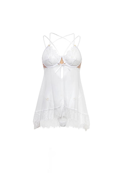 Indie Sheer White Babydoll
