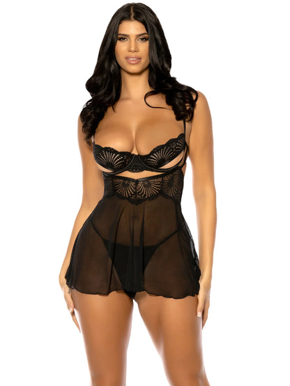 Shayna Peek-A-Boo Babydoll Dress