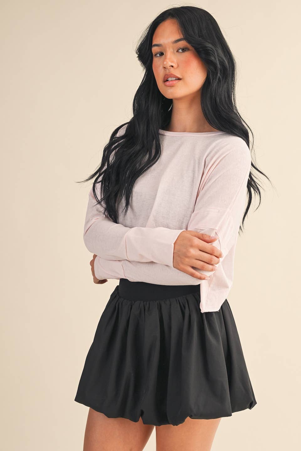 Pink Long Sleeve Layering Top