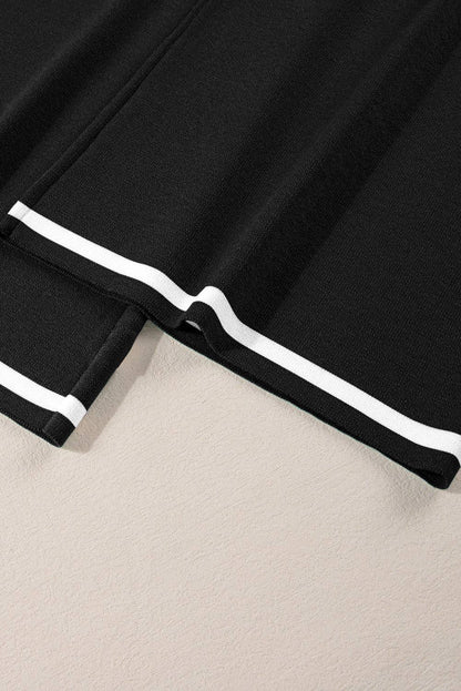 Contrast Trim Top And Pants Set