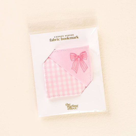 Corner Keeper Fabric Bookmark-Bow Pink