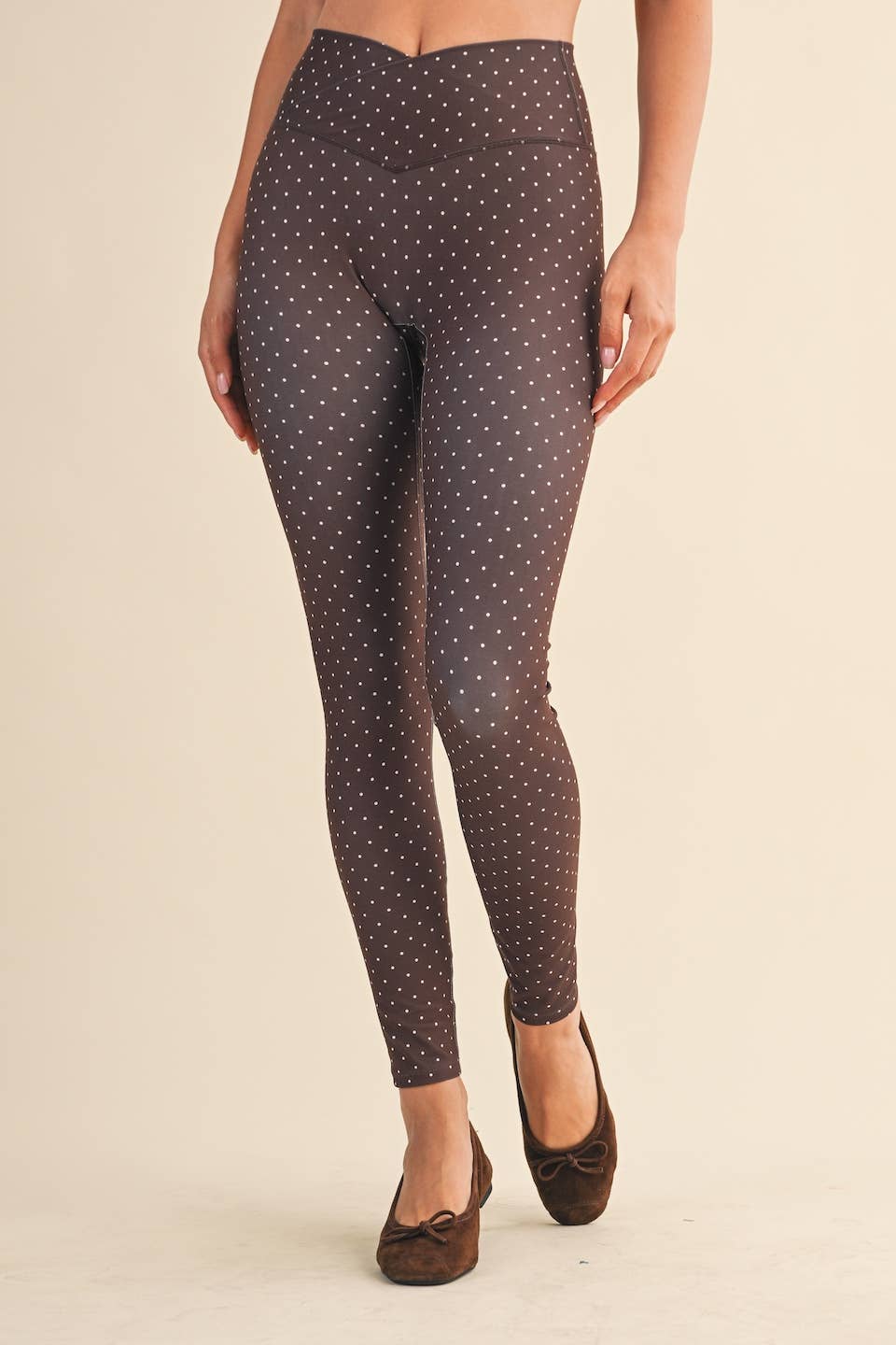 Brown & White Polka Dot Set