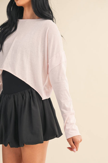 Pink Long Sleeve Layering Top