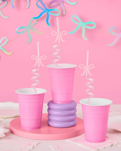 12 Reusable Bow Straws