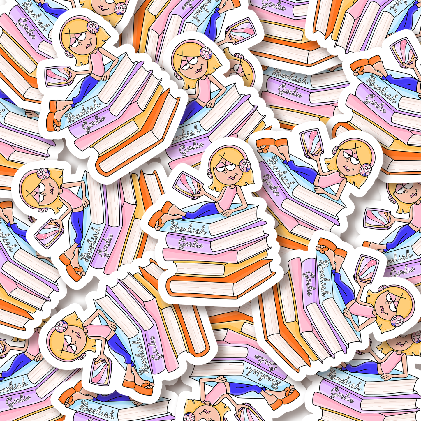 Bookish Girlie Sticker, Nostalgic Sticker, Book Theme Sticke