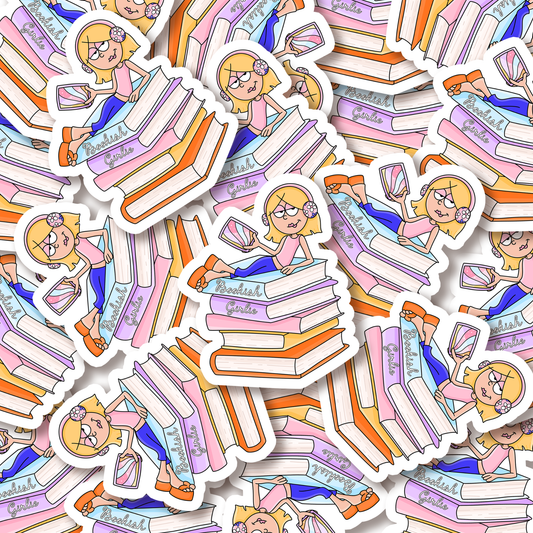 Bookish Girlie Sticker, Nostalgic Sticker, Book Theme Sticke