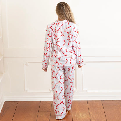 Candy Cane Stripe Flannel PJ Set