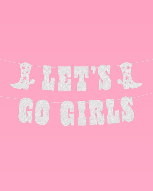 Rodeo Let's Go Girls Glitter Banner