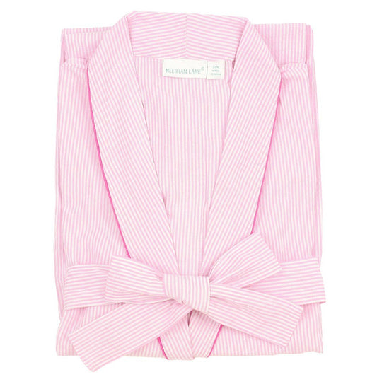 Pink Seersucker-Pink Robe