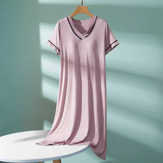 Pink Built-in Bra Pajama Dress