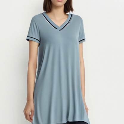 Black Built-in Bra Modal Pajama Dress