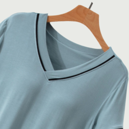 Black Built-in Bra Modal Pajama Dress