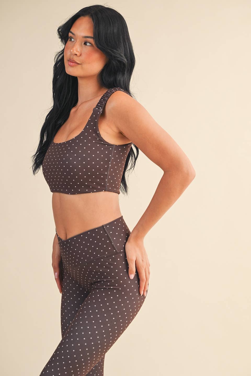 Brown & White Polka Dot Set